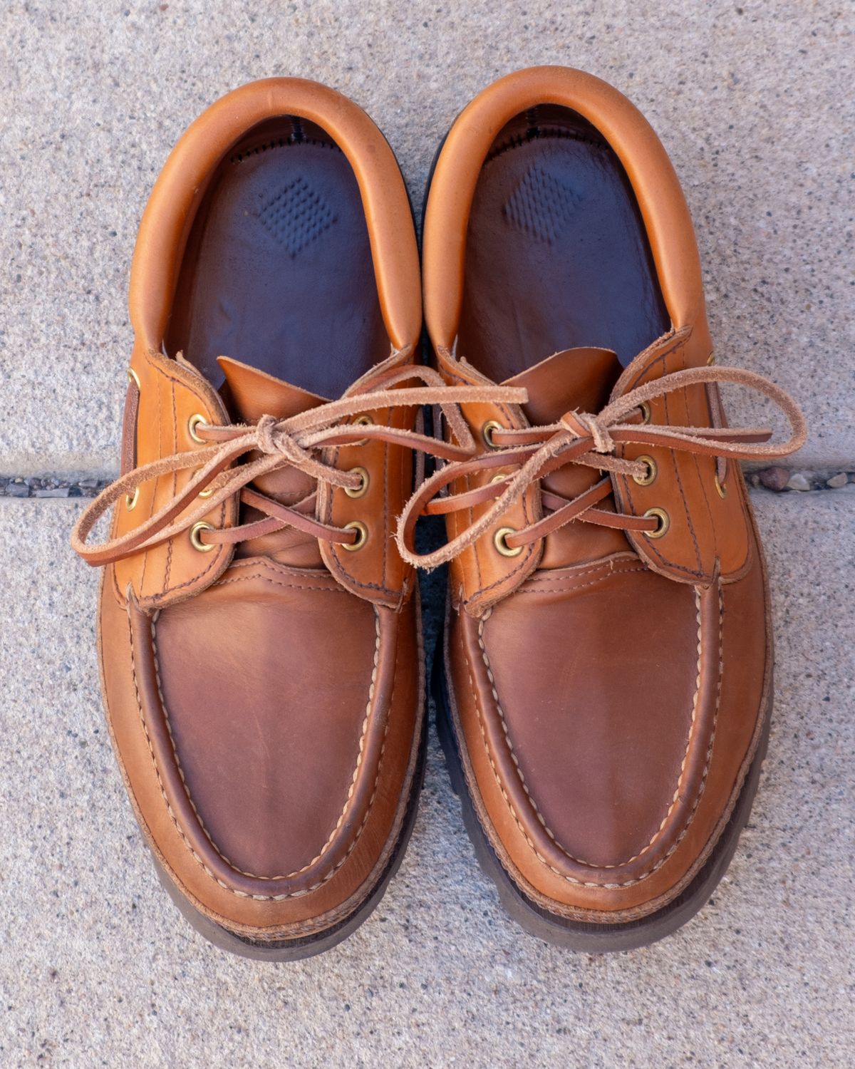 Photo by stitchedsoles on November 5, 2025 of the Russell Moccasin Co. Unknown Model in French Veal.