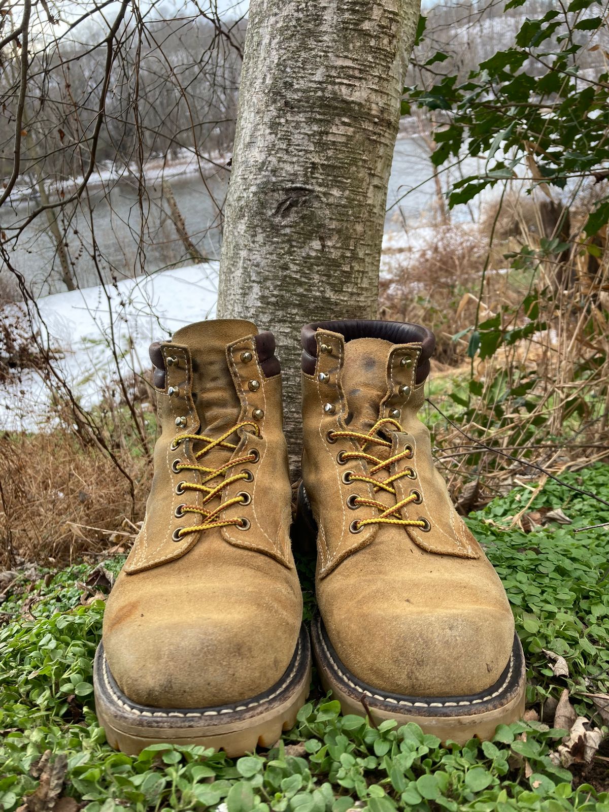 Photo by Chhh1984 on December 4, 2025 of the White's X Filson Shop Boot in Seidel Natural Suede.