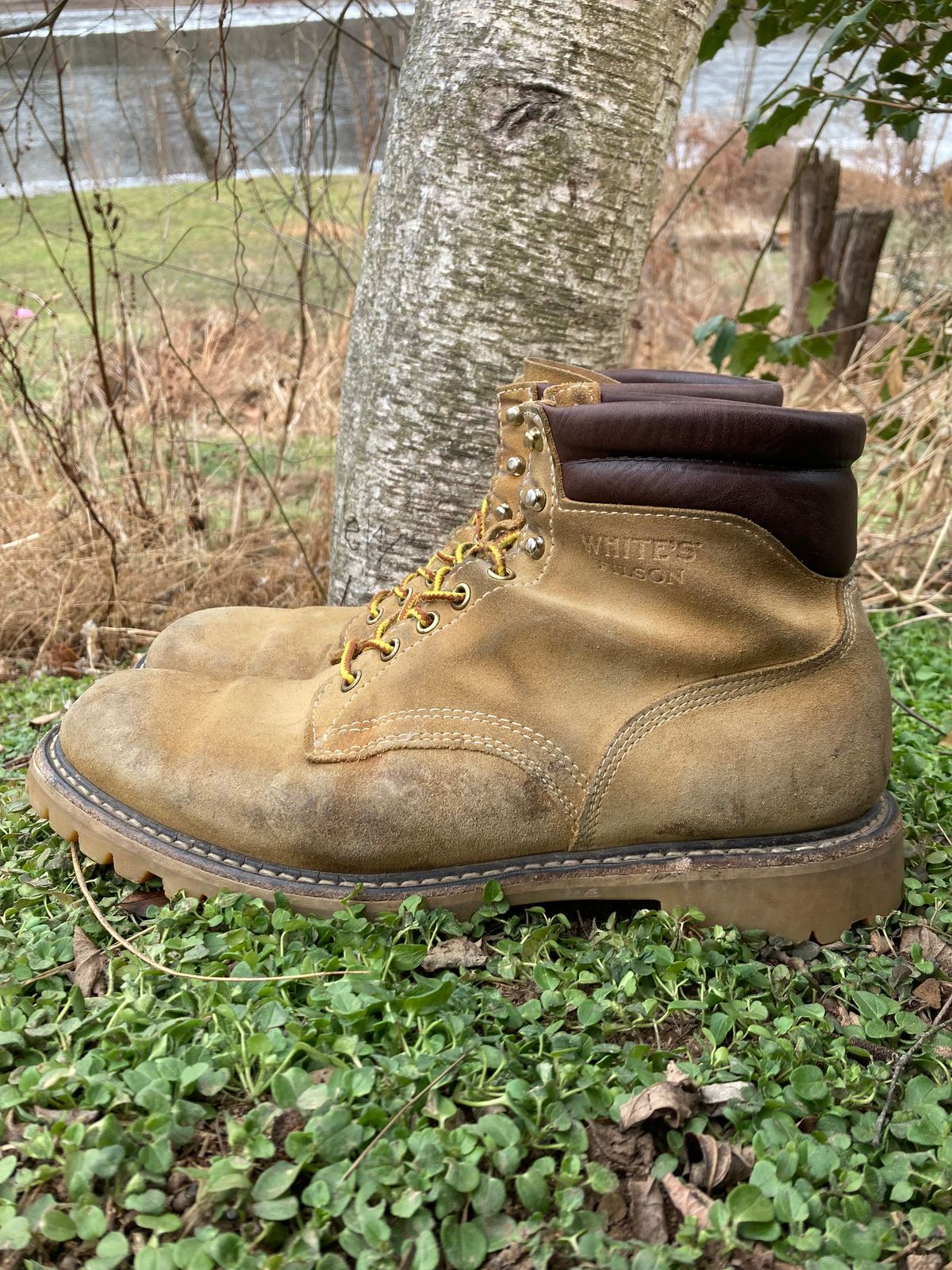 Photo by Chhh1984 on January 5, 2026 of the White's X Filson Shop Boot in Seidel Natural Suede.