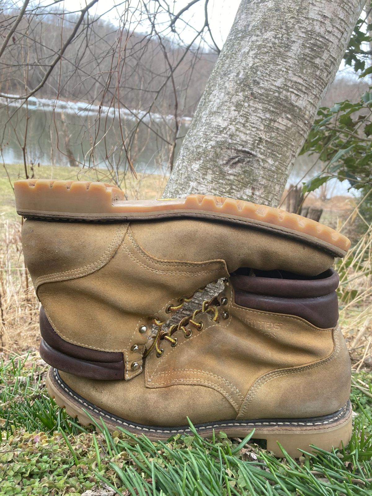 Photo by Chhh1984 on March 2, 2026 of the White's X Filson Shop Boot in Seidel Natural Suede.