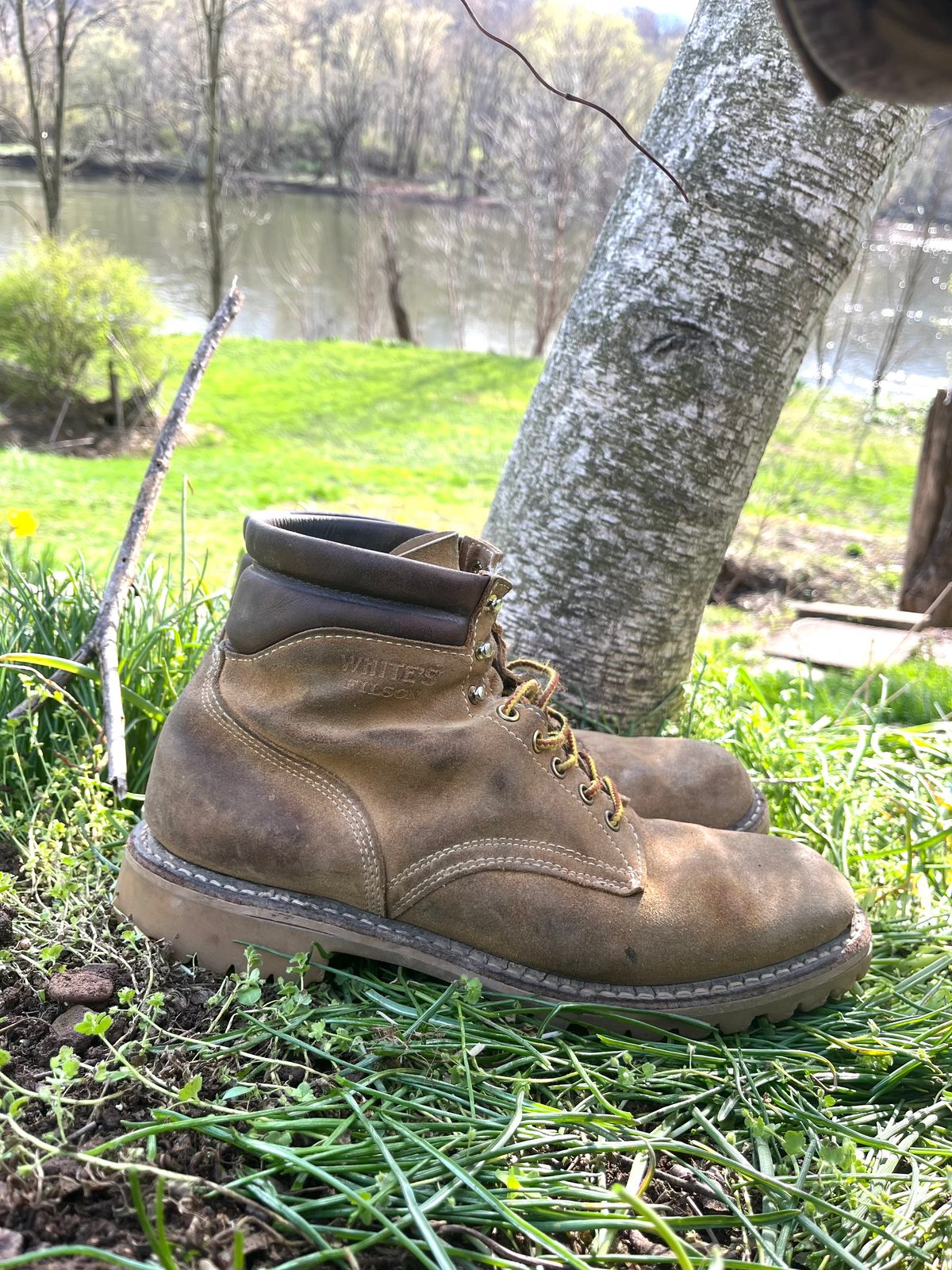 Photo by Chhh1984 on April 5, 2026 of the White's X Filson Shop Boot in Seidel Natural Suede.