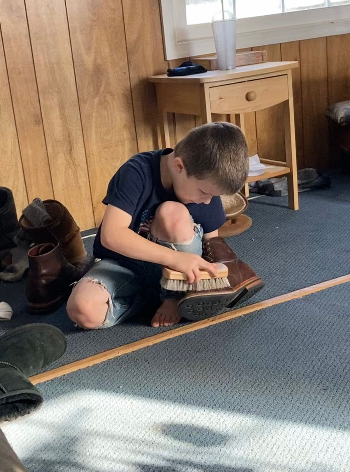 Photo by Chhh1984 on January 1, 2026 of the Grant Stone Diesel Boot in Horween Crimson Chromexcel.