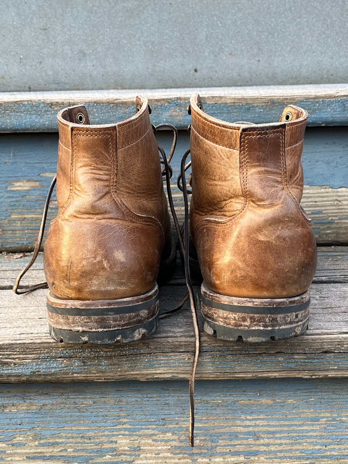 Photo by chhh1984 on December 1, 2024 of the Truman Plain Toe Boot in Horween Natural Cypress.