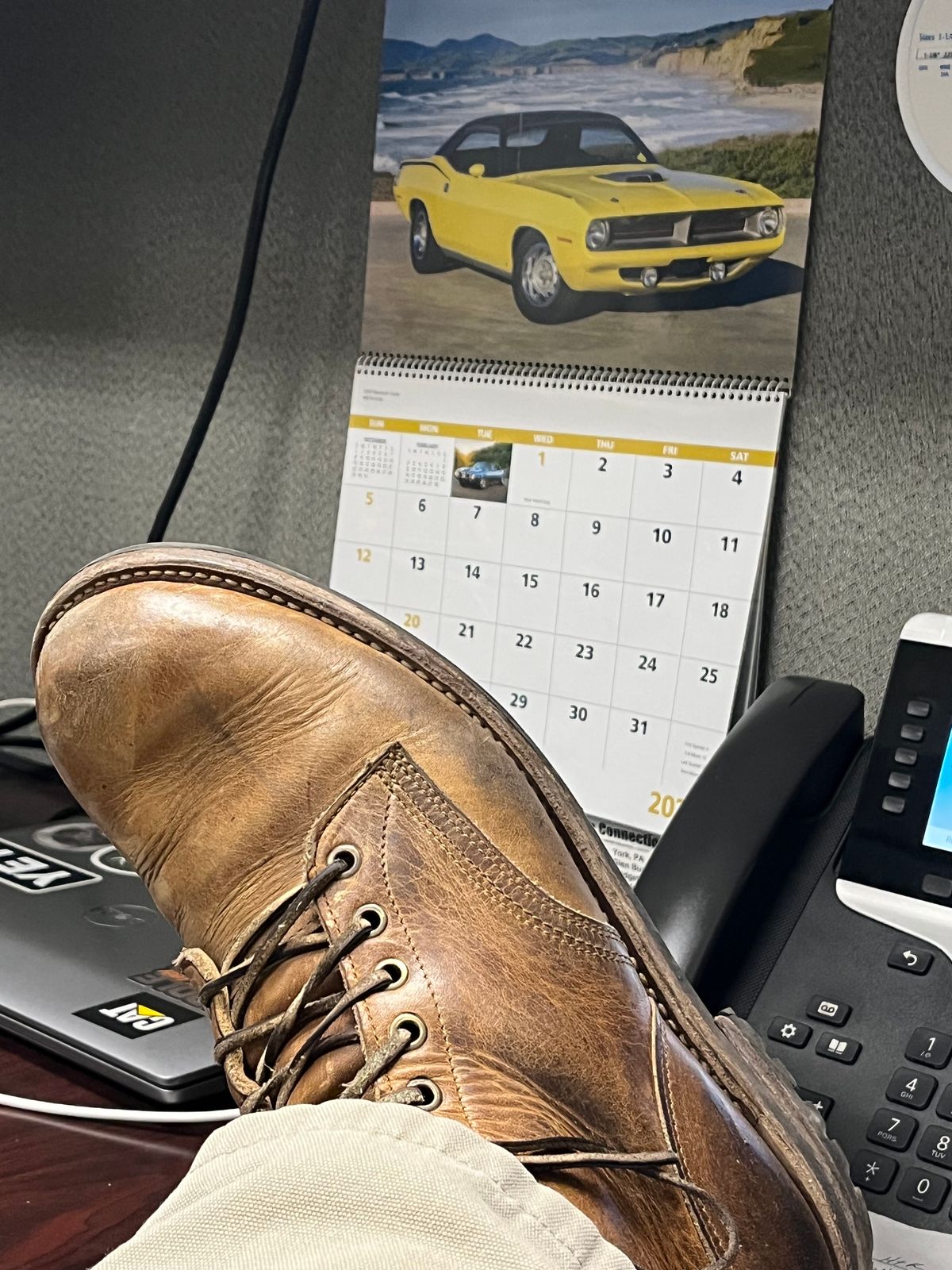Photo by chhh1984 on January 17, 2025 of the Truman Plain Toe Boot in Horween Natural Cypress.