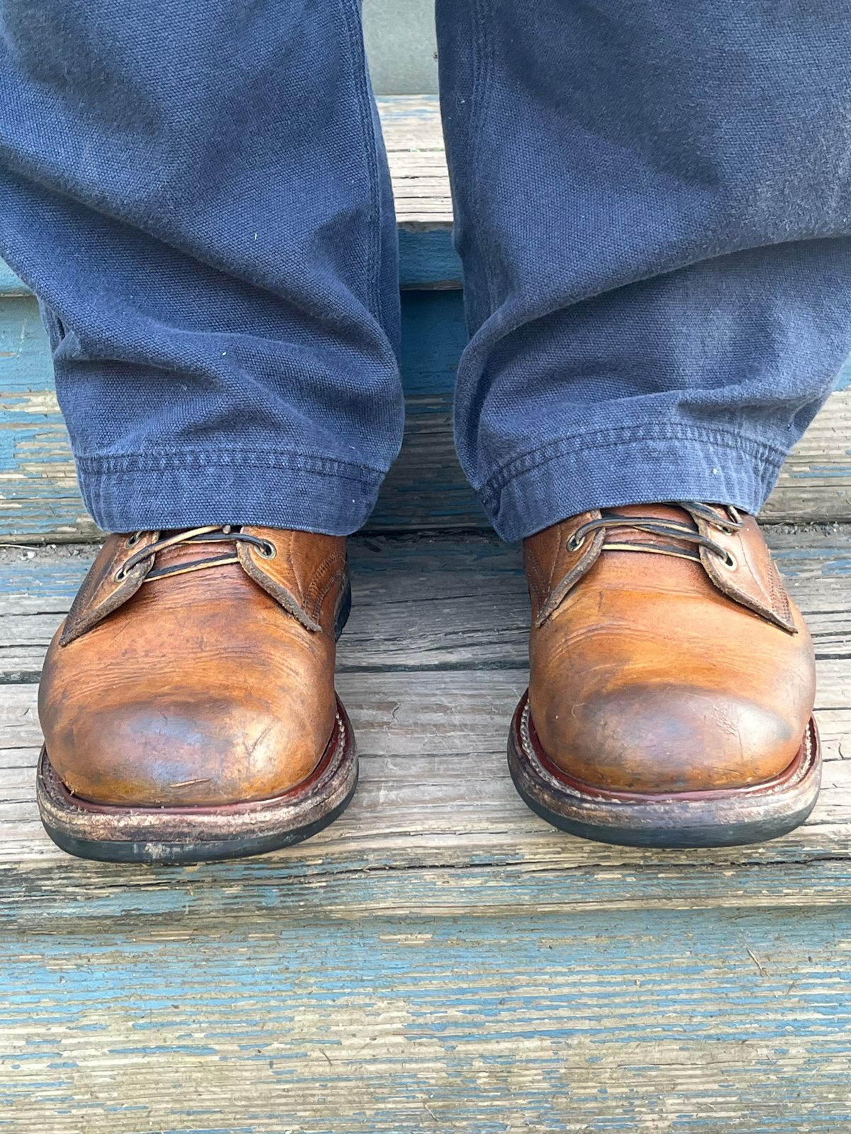 Photo by chhh1984 on June 11, 2025 of the Truman Plain Toe Boot in Horween Natural Cypress.