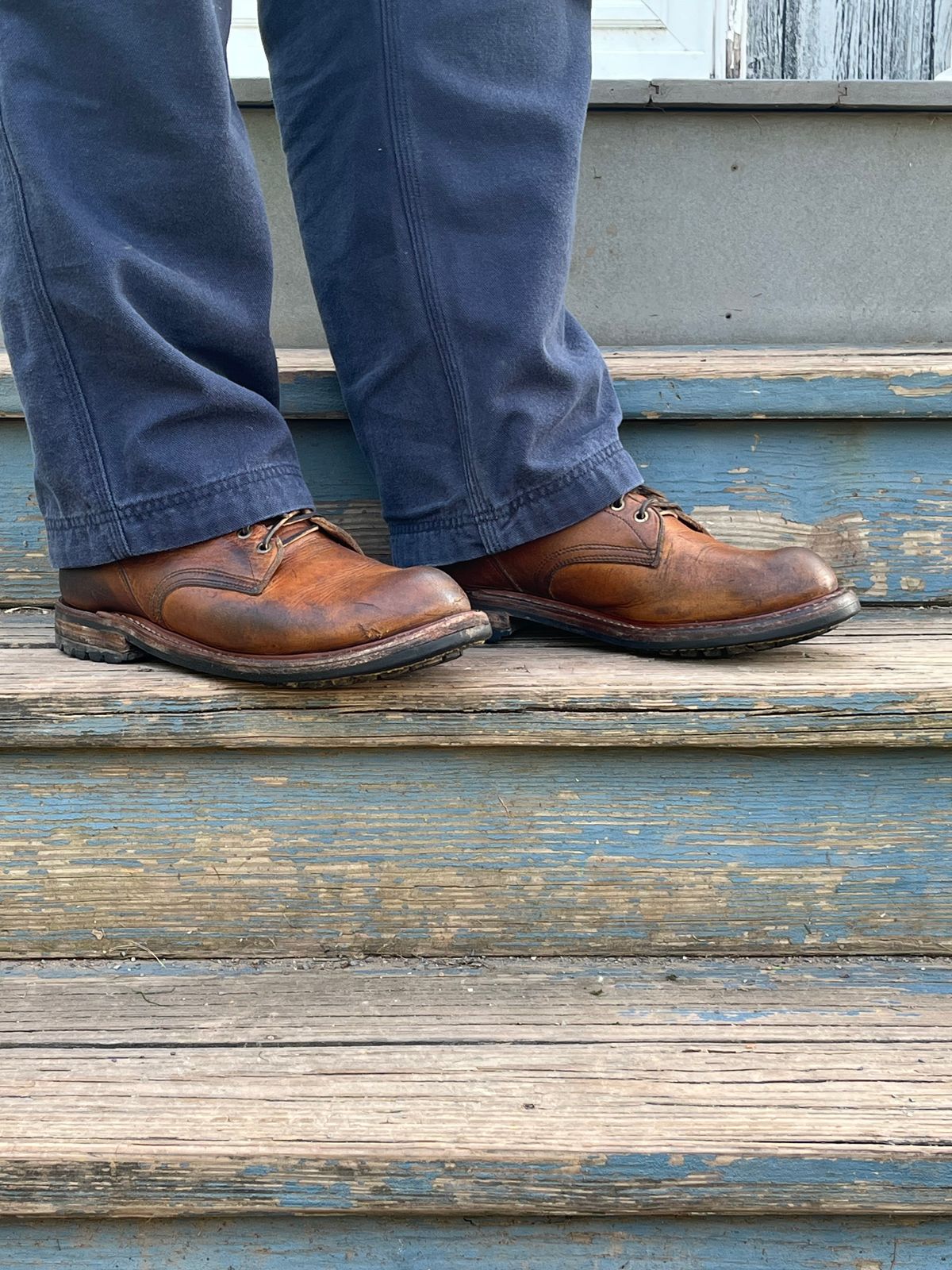 Photo by chhh1984 on June 11, 2025 of the Truman Plain Toe Boot in Horween Natural Cypress.