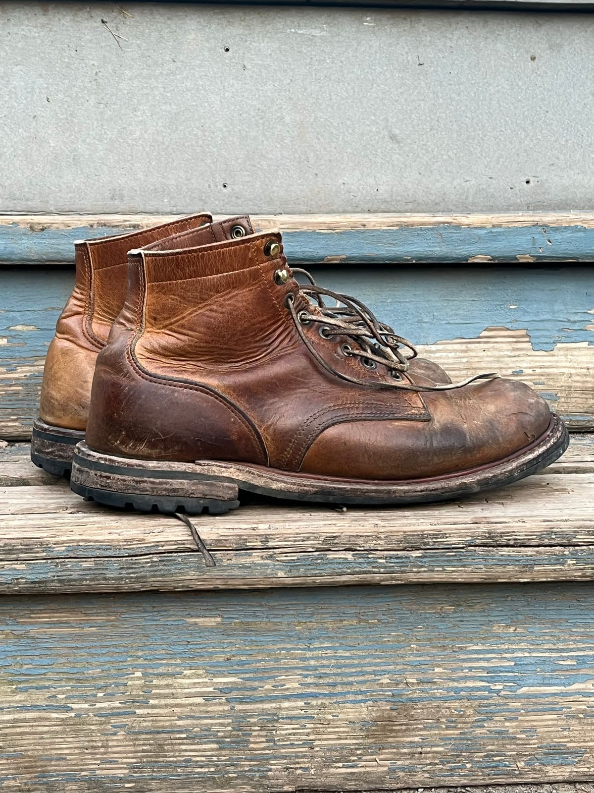 Photo by Chhh1984 on July 1, 2026 of the Truman Plain Toe Boot in Horween Natural Cypress.