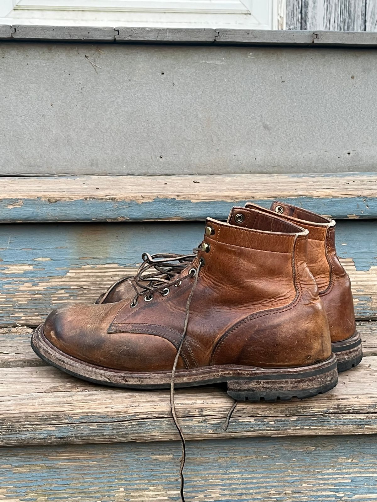 Photo by Chhh1984 on July 1, 2026 of the Truman Plain Toe Boot in Horween Natural Cypress.