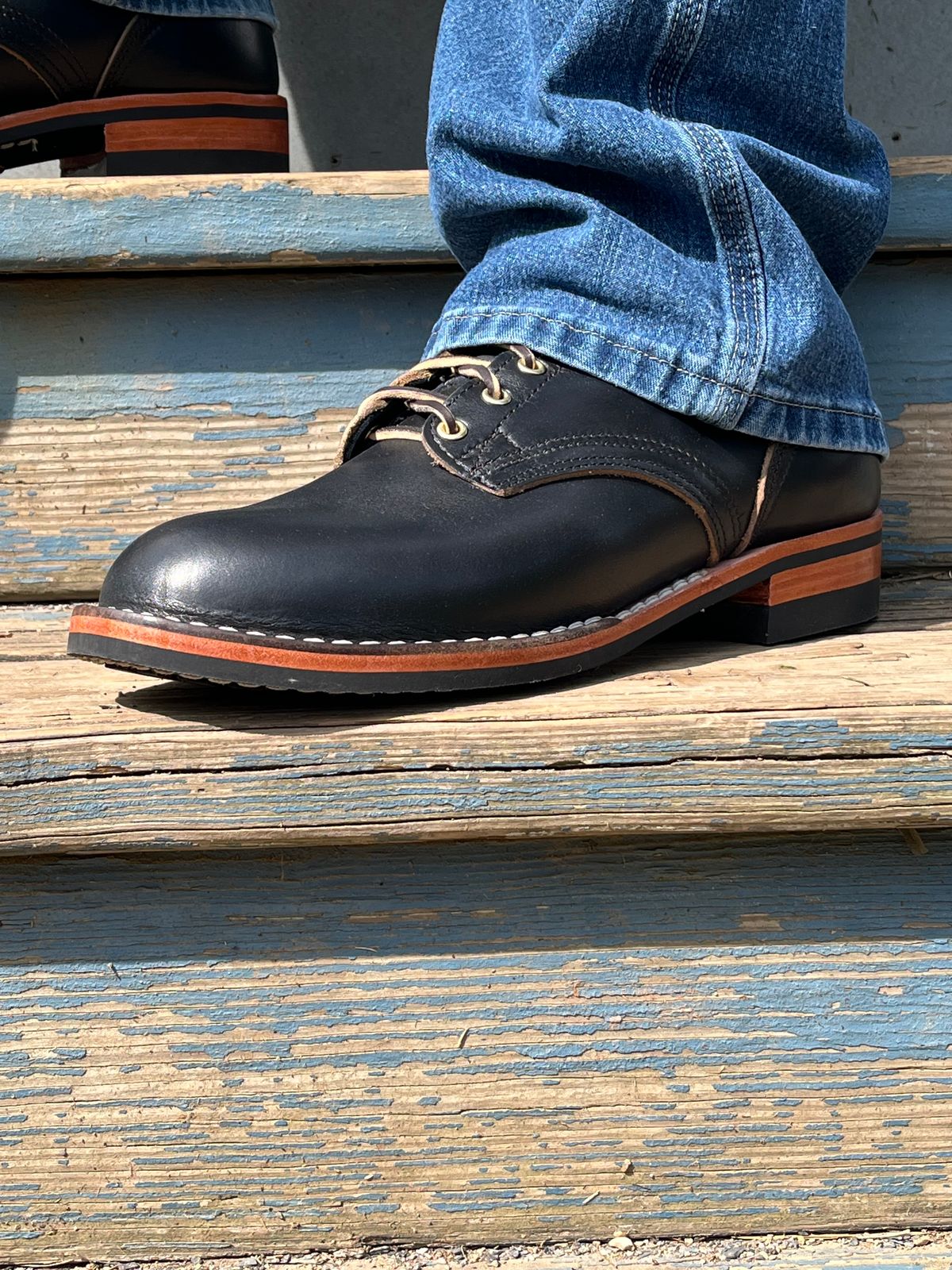 Photo by chhh1984 on August 3, 2024 of the Nicks Comstock in Horween Black Chromexcel.