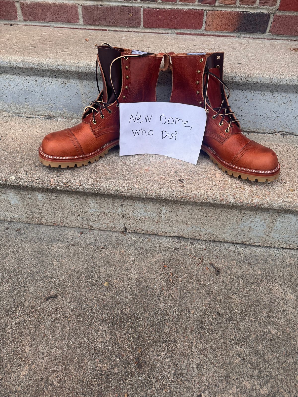 Photo by joji_k on October 2, 2025 of the Nicks DomePro in Horween English Tan Dublin.
