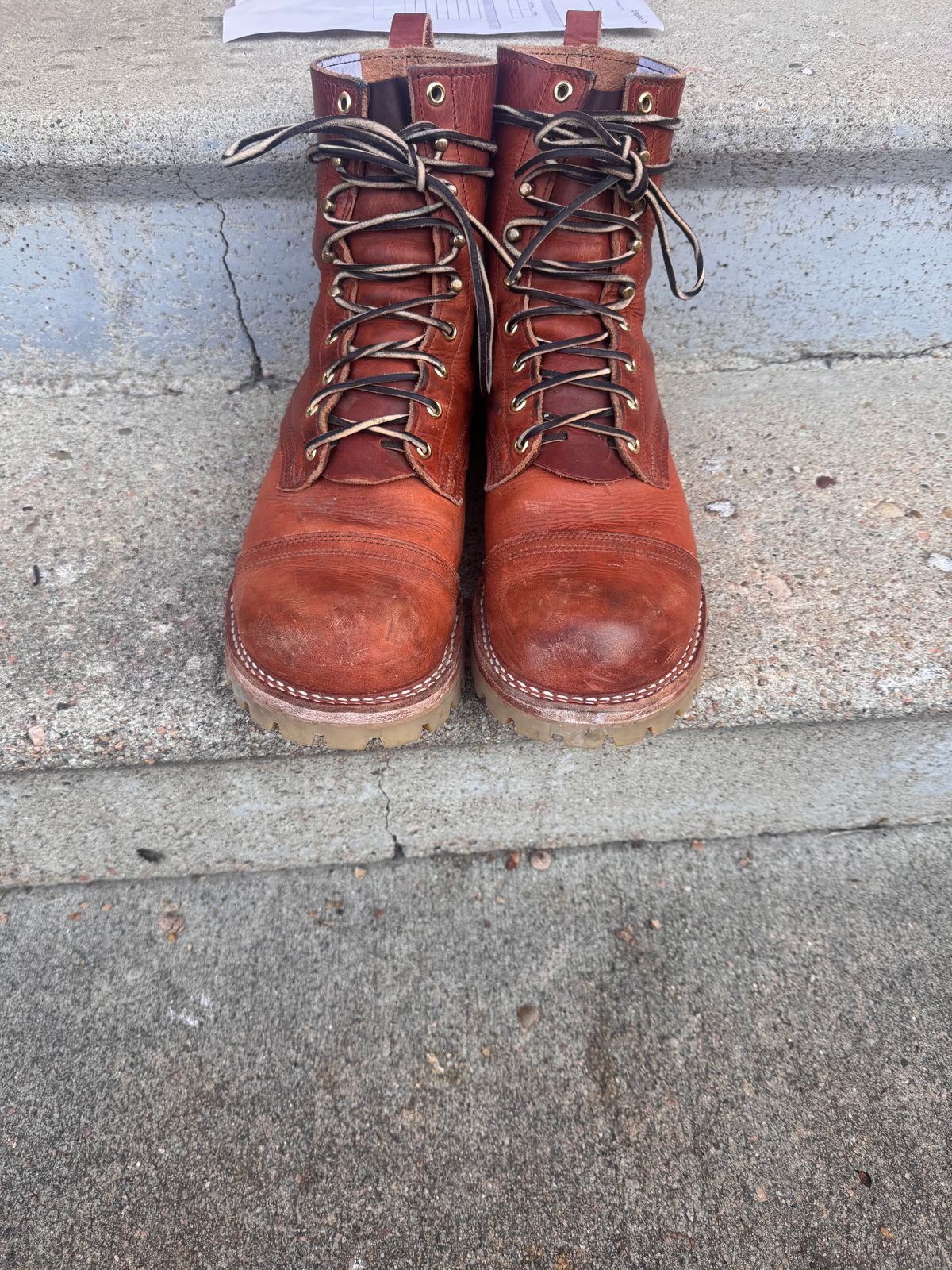 Photo by joji_k on November 4, 2025 of the Nicks DomePro in Horween English Tan Dublin.