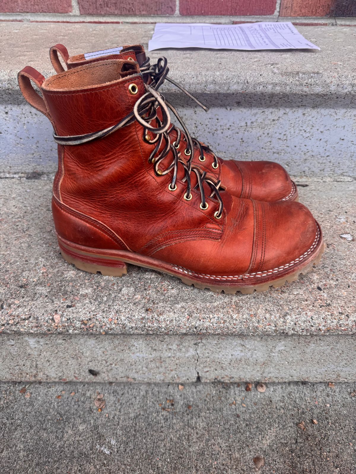 Photo by joji_k on November 4, 2025 of the Nicks DomePro in Horween English Tan Dublin.
