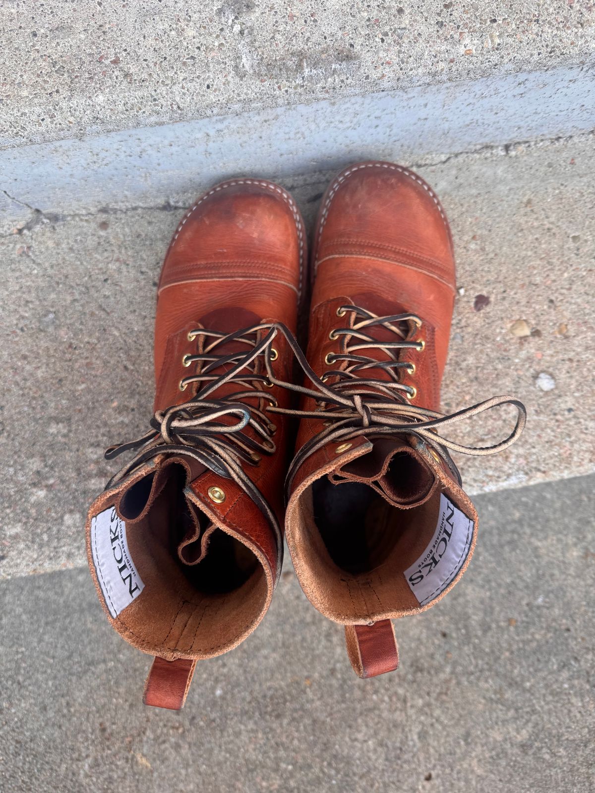 Photo by joji_k on November 4, 2025 of the Nicks DomePro in Horween English Tan Dublin.