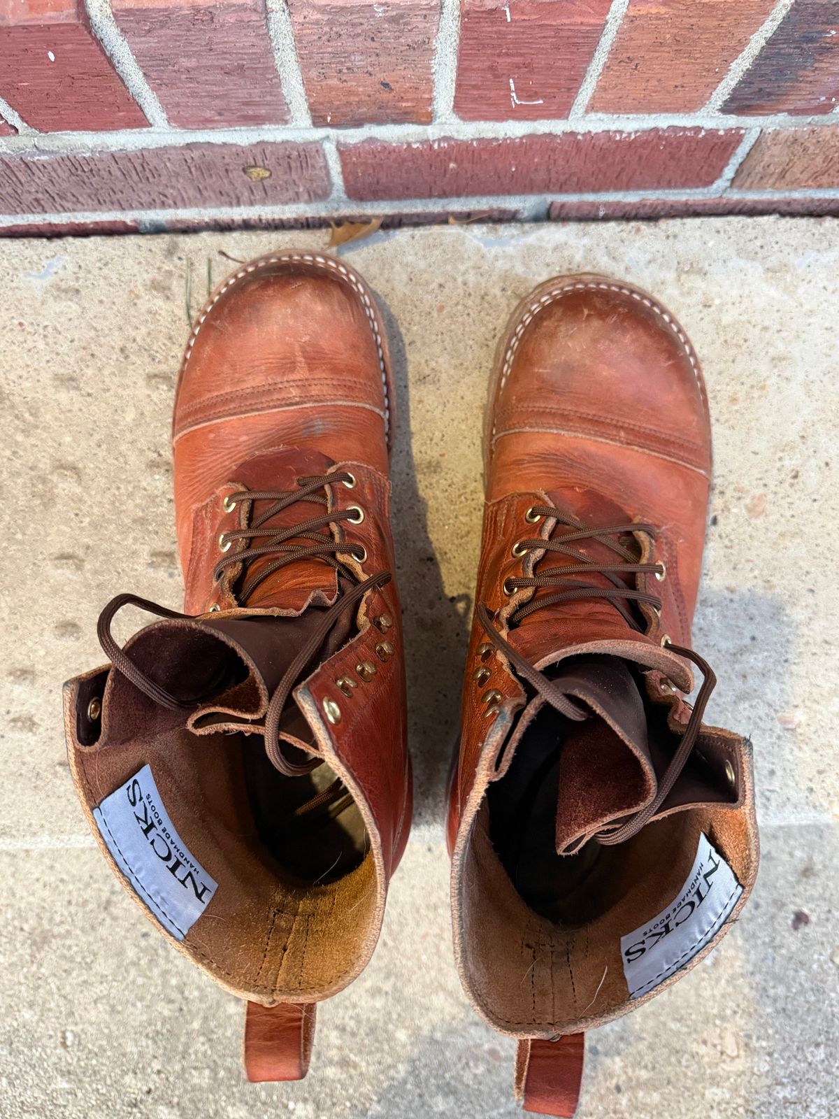 Photo by joji_k on January 4, 2026 of the Nicks DomePro in Horween English Tan Dublin.