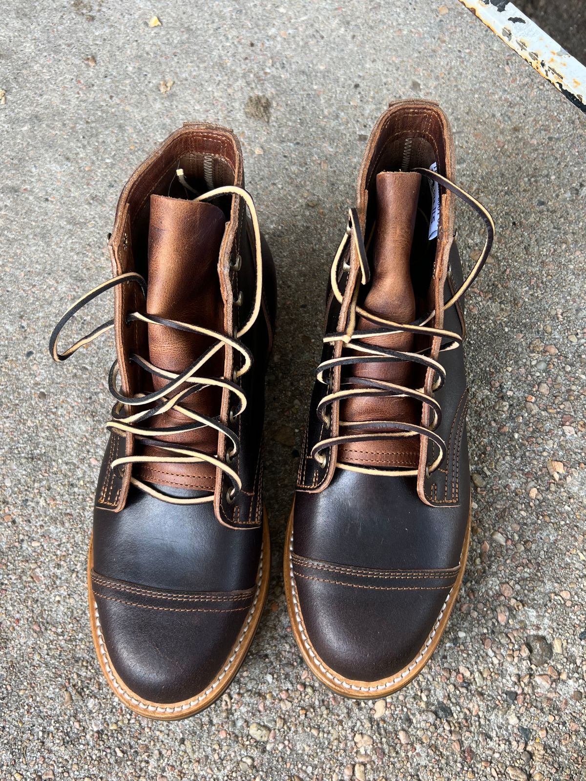 Photo by joji_k on November 6, 2023 of the Truman Service Boot in Horween Java Waxed Flesh.