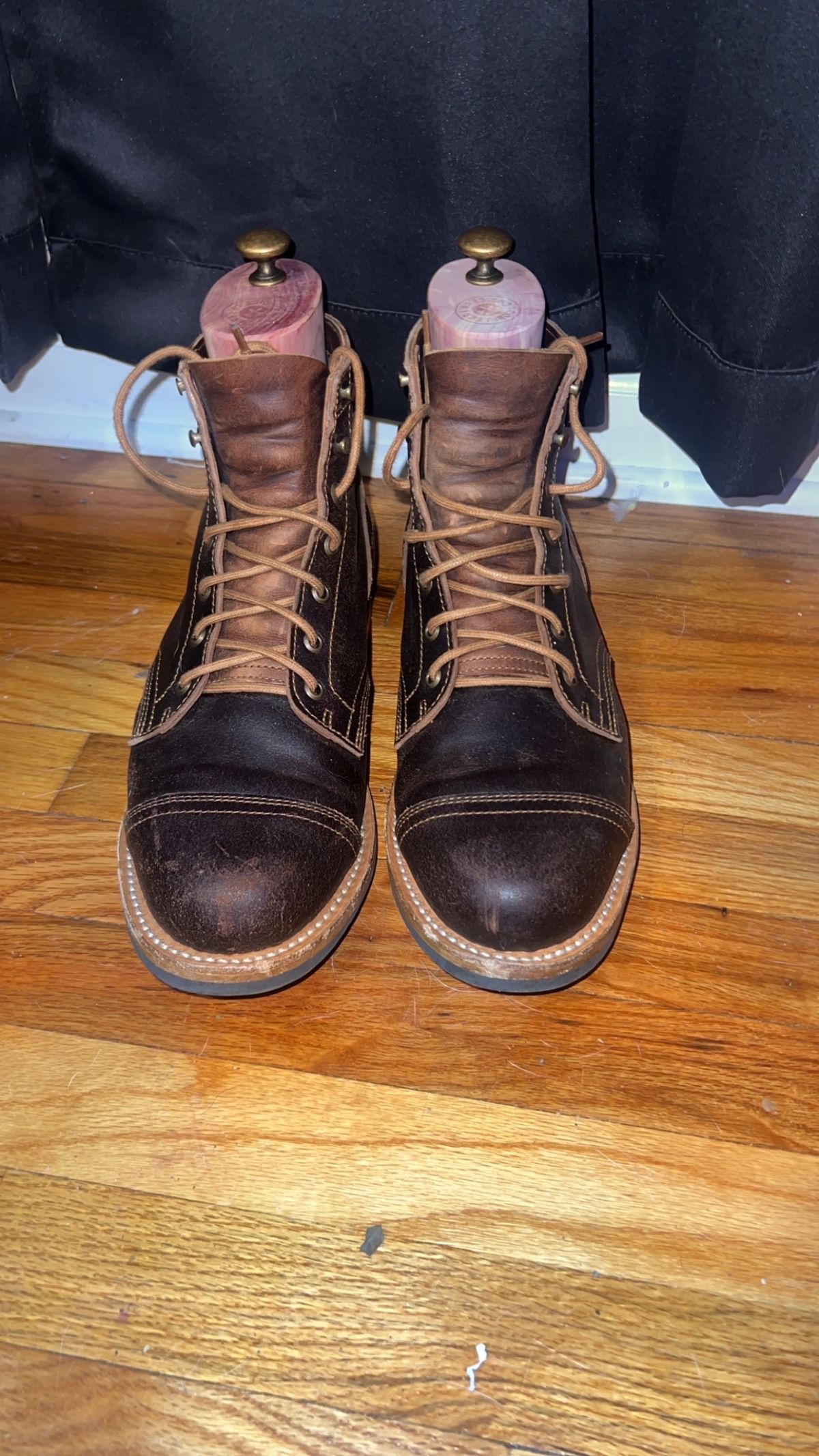 Photo by joji_k on December 6, 2023 of the Truman Service Boot in Horween Java Waxed Flesh.