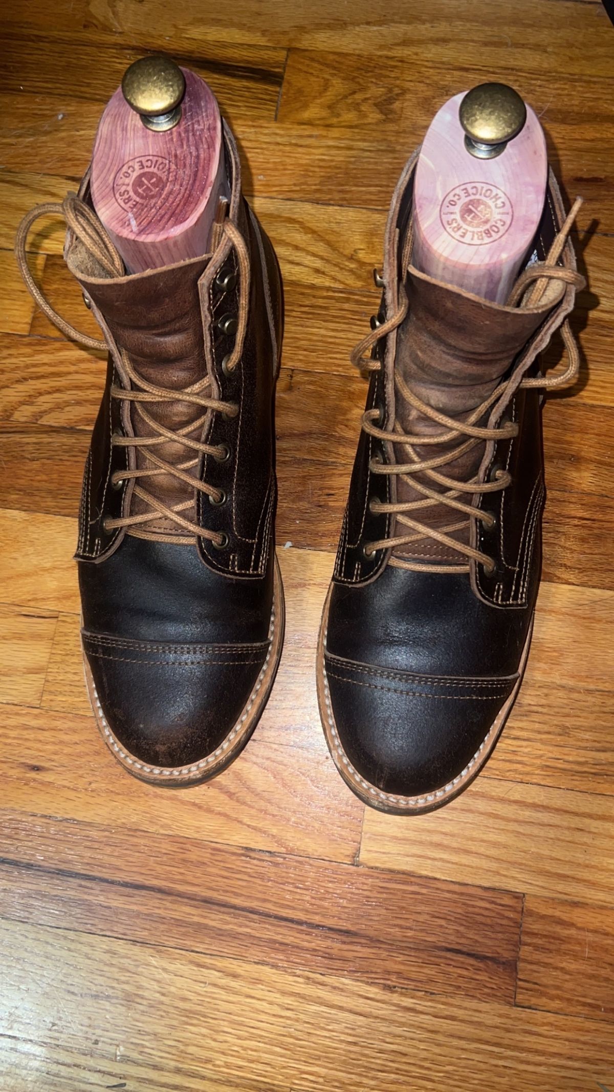 Photo by joji_k on December 6, 2023 of the Truman Service Boot in Horween Java Waxed Flesh.