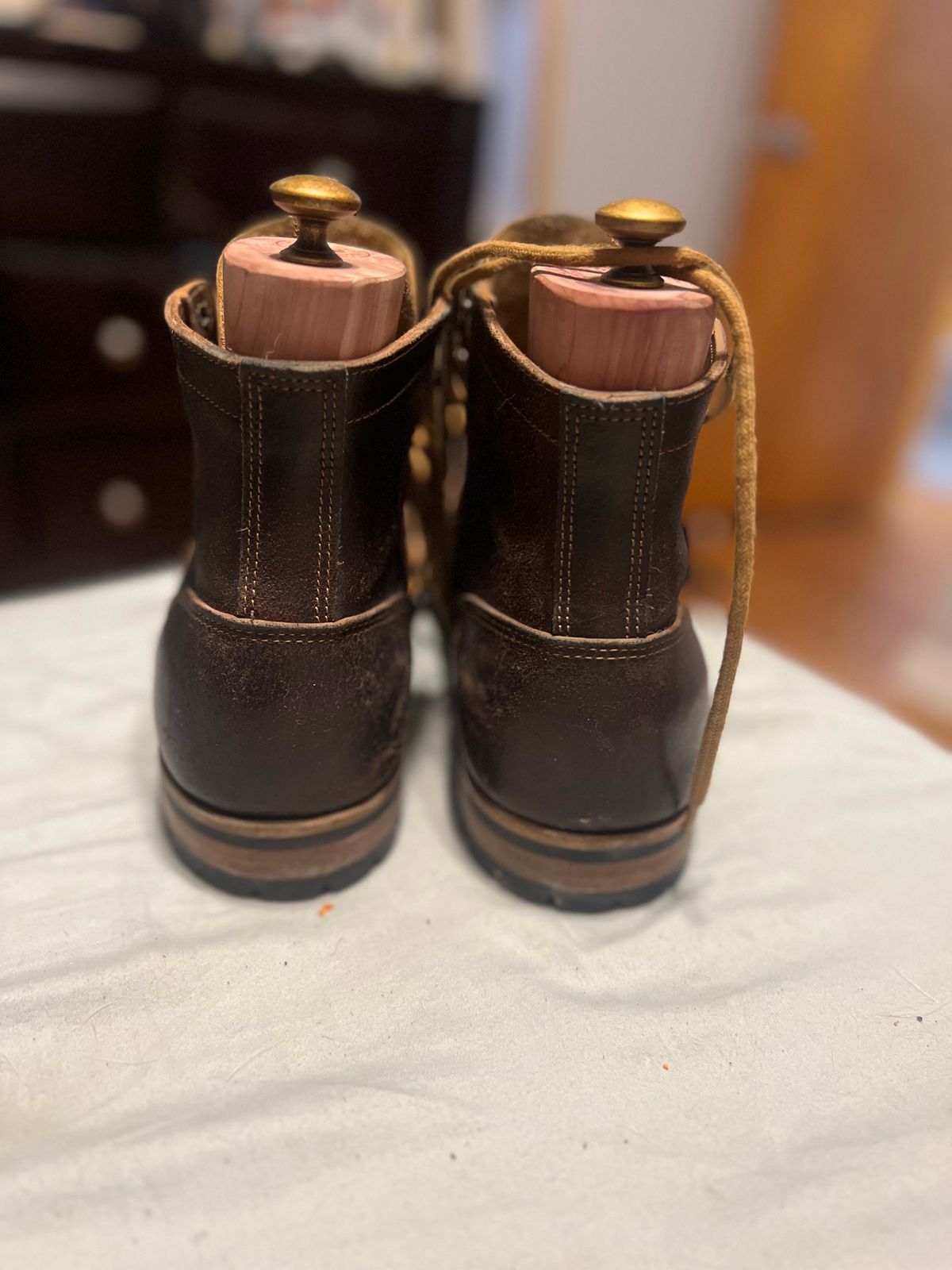 Photo by joji_k on February 6, 2024 of the Truman Service Boot in Horween Java Waxed Flesh.