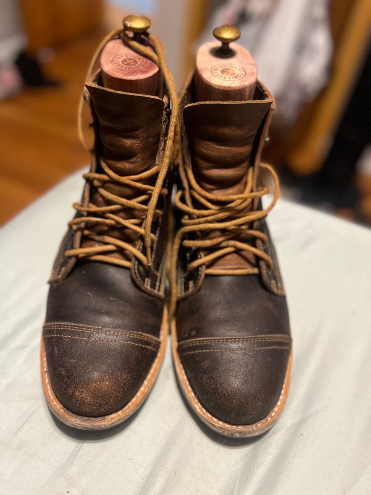 Photo by joji_k on February 6, 2024 of the Truman Service Boot in Horween Java Waxed Flesh.