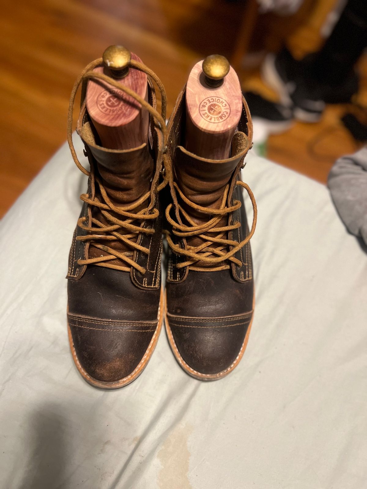 Photo by joji_k on February 6, 2024 of the Truman Service Boot in Horween Java Waxed Flesh.