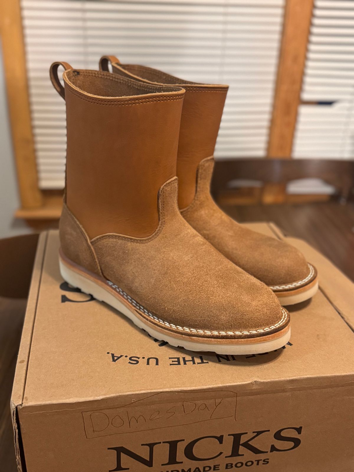 Photo by joji_k on October 1, 2024 of the Nicks Wellington in Seidel 1964 Tan Roughout & Seidel 1964 Tan.