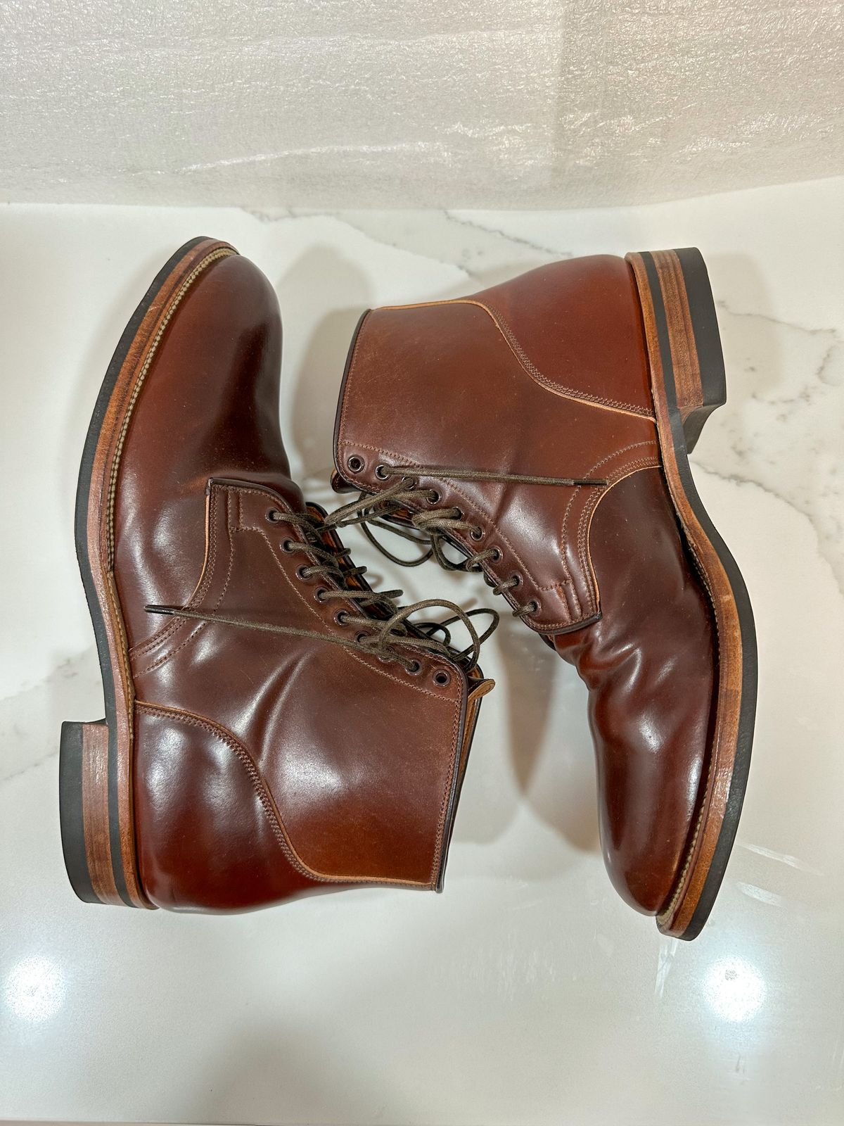 Photo by 3135movt on February 6, 2023 of the Viberg Service Boot in Horween Color 4 Shell Cordovan.