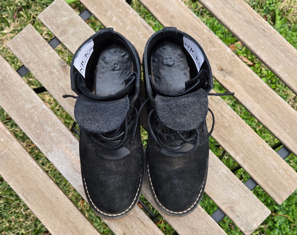 Photo by vestedmember on January 4, 2025 of the Nicks MH64 in Seidel MaxSupport Black Roughout.