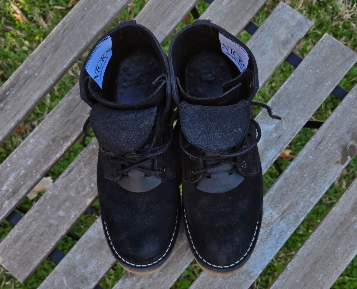 Photo by vestedmember on February 3, 2025 of the Nicks MH64 in Seidel MaxSupport Black Roughout.