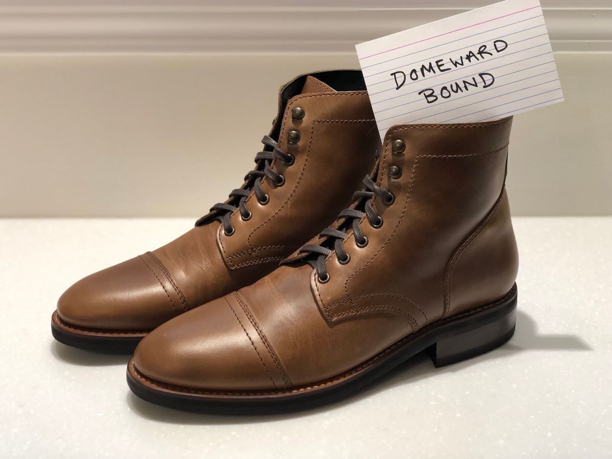 Photo by jakefrank on October 1, 2023 of the Thursday Captain in Horween Natural Chromexcel.