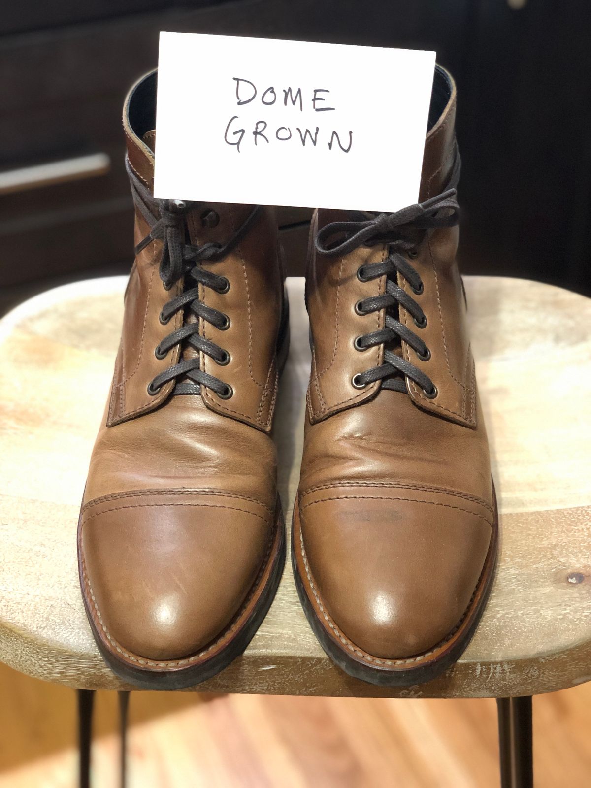 Photo by jakefrank on November 5, 2023 of the Thursday Captain in Horween Natural Chromexcel.