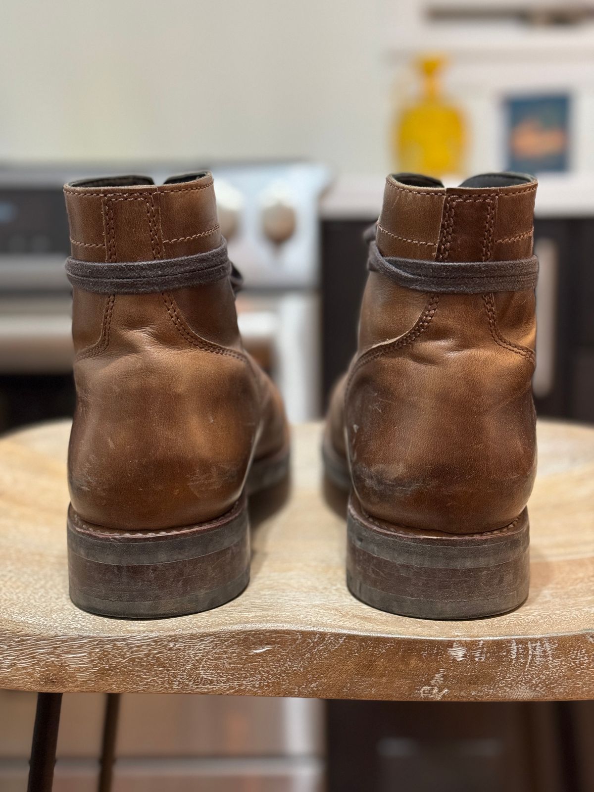 Photo by jakefrank on January 6, 2024 of the Thursday Captain in Horween Natural Chromexcel.
