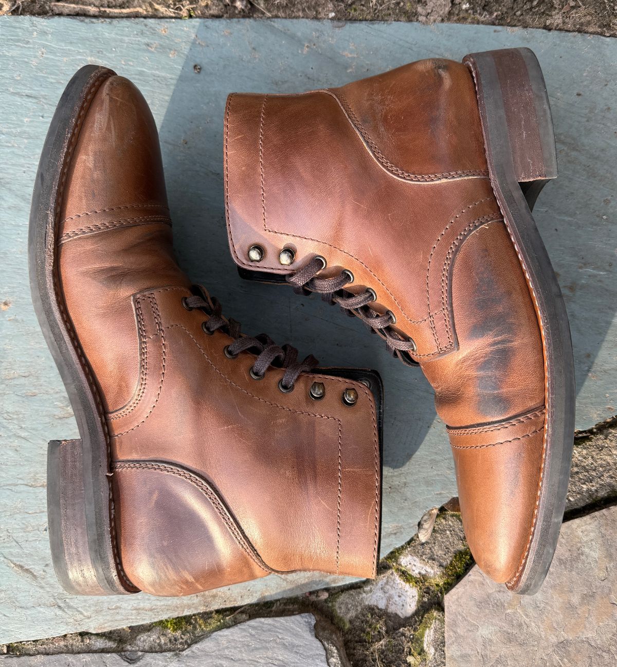 Photo by jakefrank on March 5, 2024 of the Thursday Captain in Horween Natural Chromexcel.