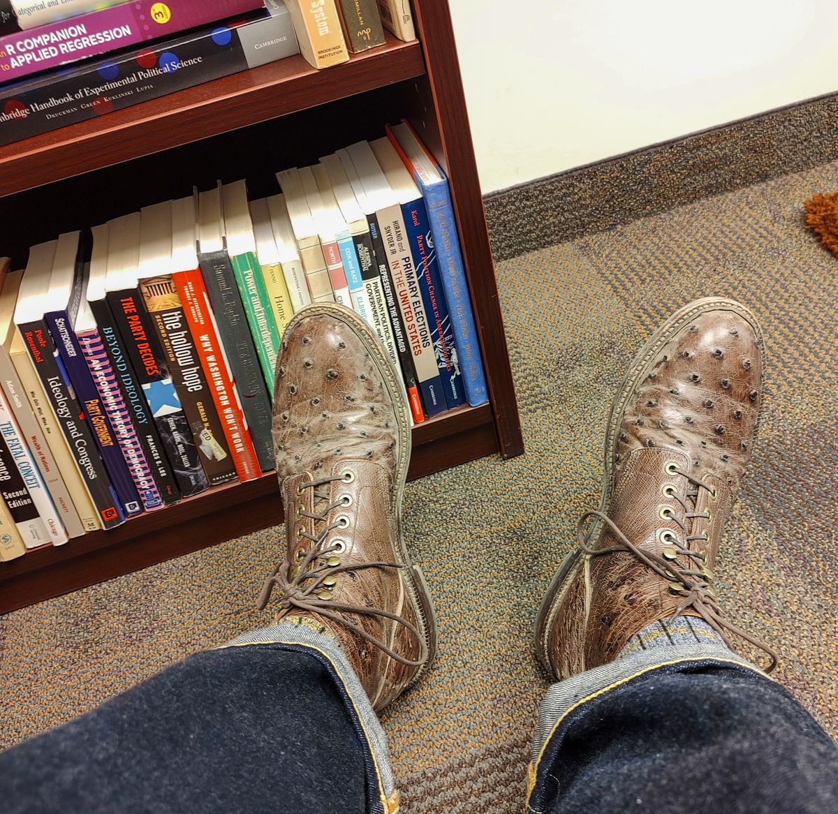 Photo by prospect_joe on October 31, 2023 of the Grant Stone Diesel Boot in Kango Tobacco Ostrich.