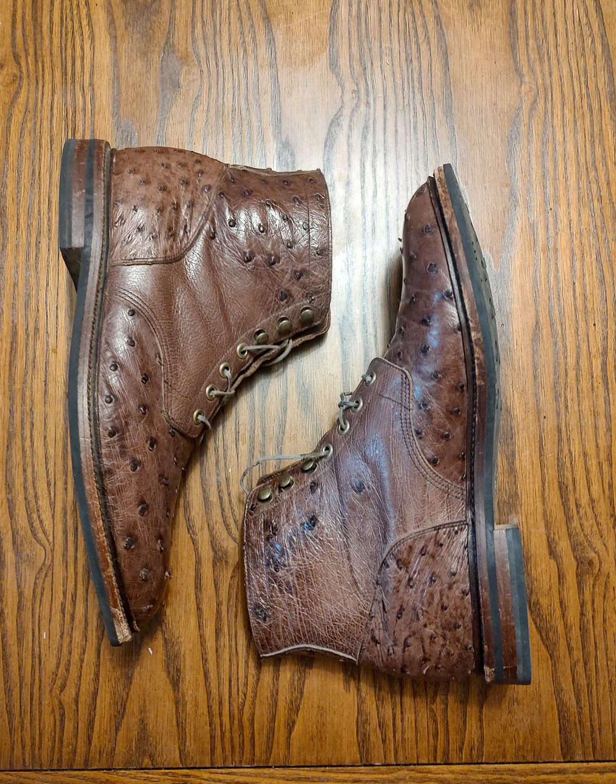 Photo by prospect_joe on December 3, 2023 of the Grant Stone Diesel Boot in Kango Tobacco Ostrich.
