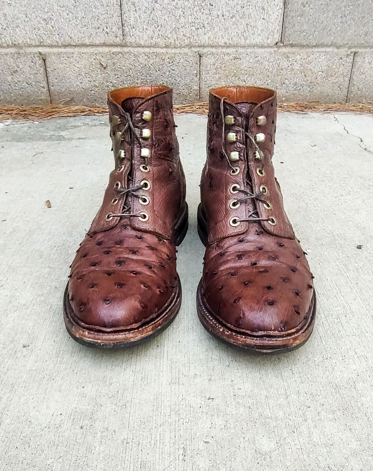 Photo by prospect_joe on January 1, 2024 of the Grant Stone Diesel Boot in Kango Tobacco Ostrich.