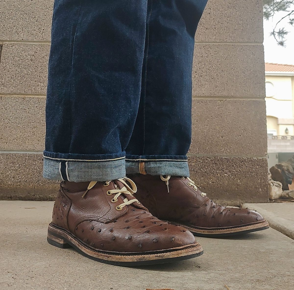 Photo by prospect_joe on January 20, 2024 of the Grant Stone Diesel Boot in Kango Tobacco Ostrich.