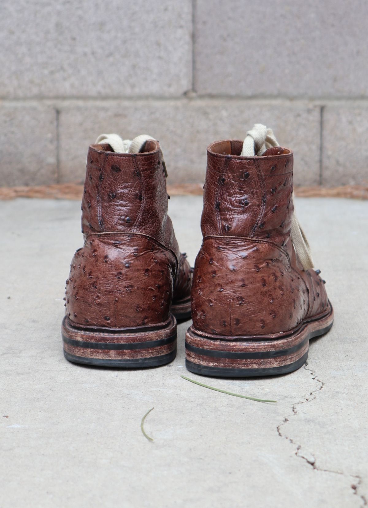 Photo by prospect_joe on February 1, 2024 of the Grant Stone Diesel Boot in Kango Tobacco Ostrich.