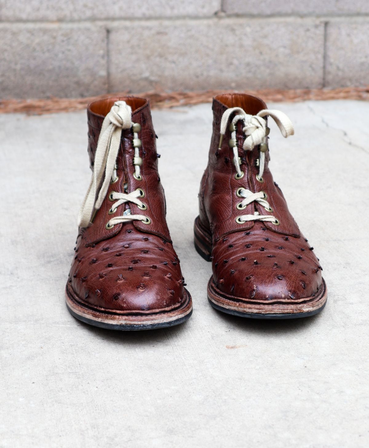 Photo by prospect_joe on February 1, 2024 of the Grant Stone Diesel Boot in Kango Tobacco Ostrich.