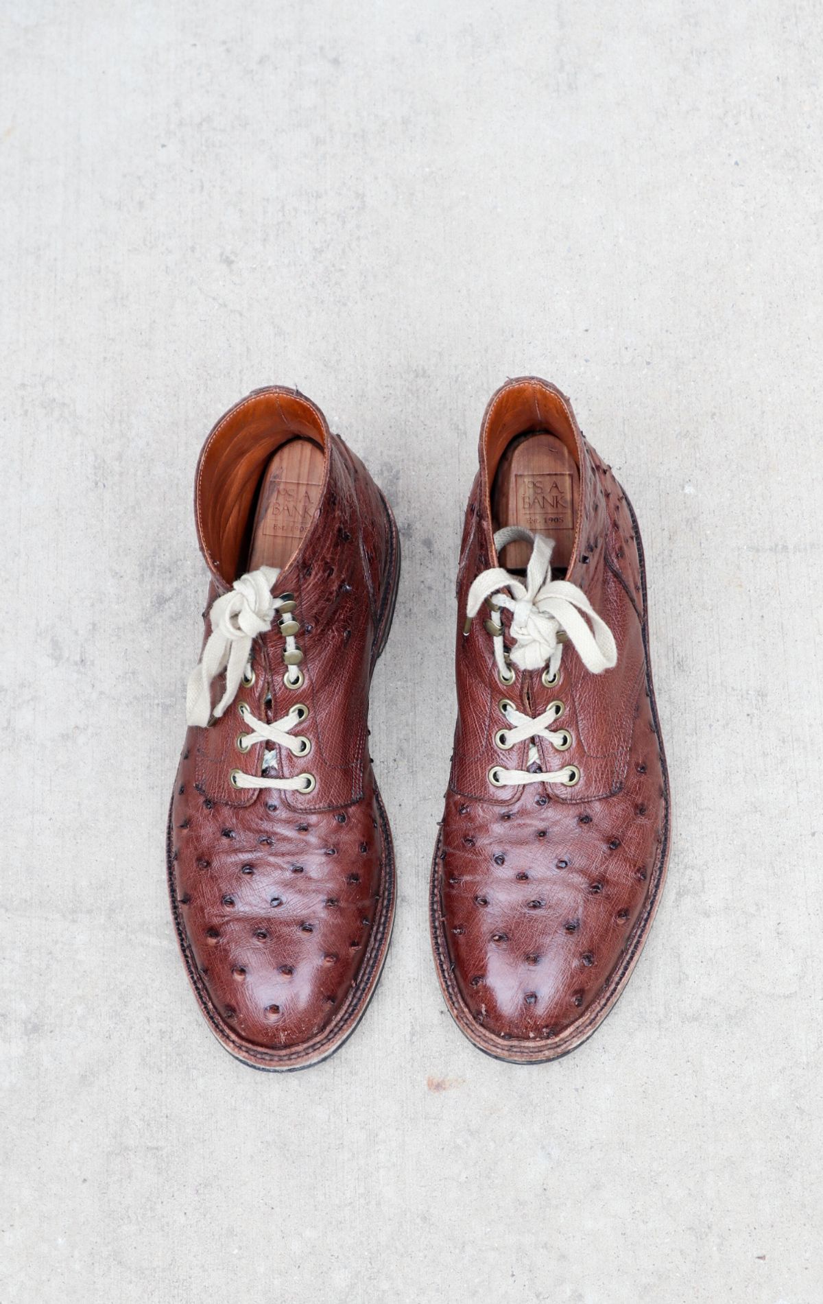 Photo by prospect_joe on February 1, 2024 of the Grant Stone Diesel Boot in Kango Tobacco Ostrich.