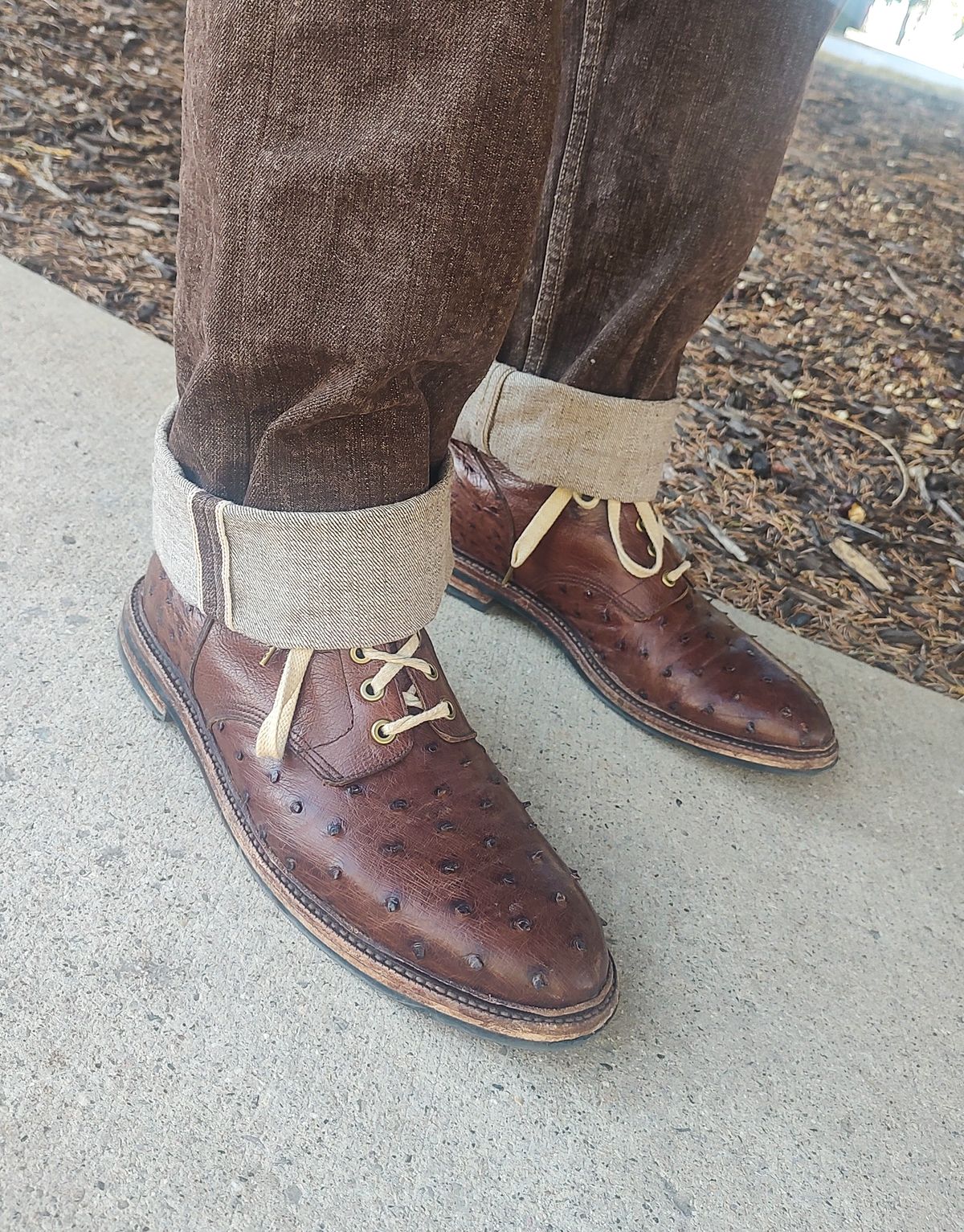 Photo by prospect_joe on February 26, 2024 of the Grant Stone Diesel Boot in Kango Tobacco Ostrich.