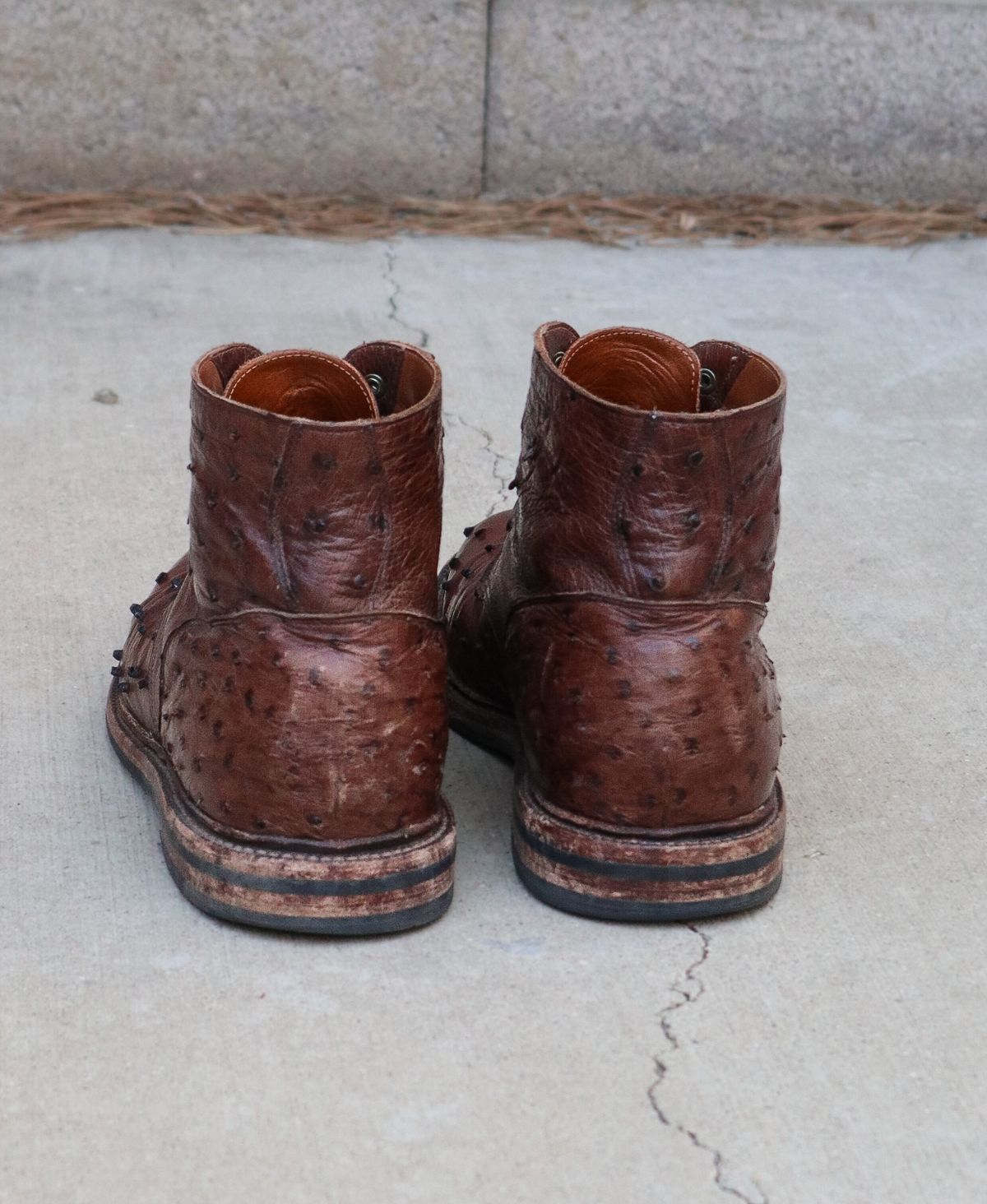Photo by prospect_joe on March 1, 2024 of the Grant Stone Diesel Boot in Kango Tobacco Ostrich.