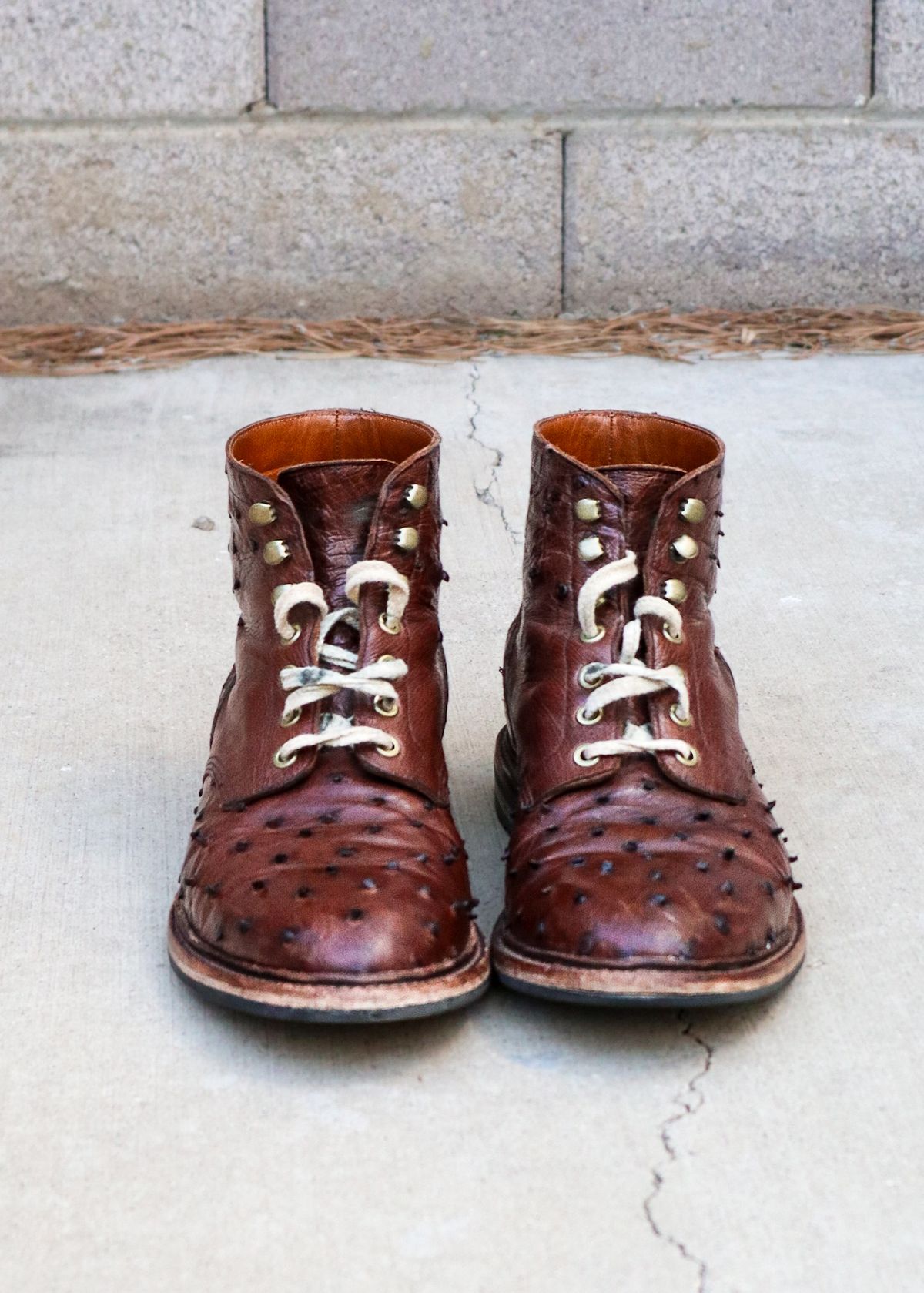 Photo by prospect_joe on March 1, 2024 of the Grant Stone Diesel Boot in Kango Tobacco Ostrich.