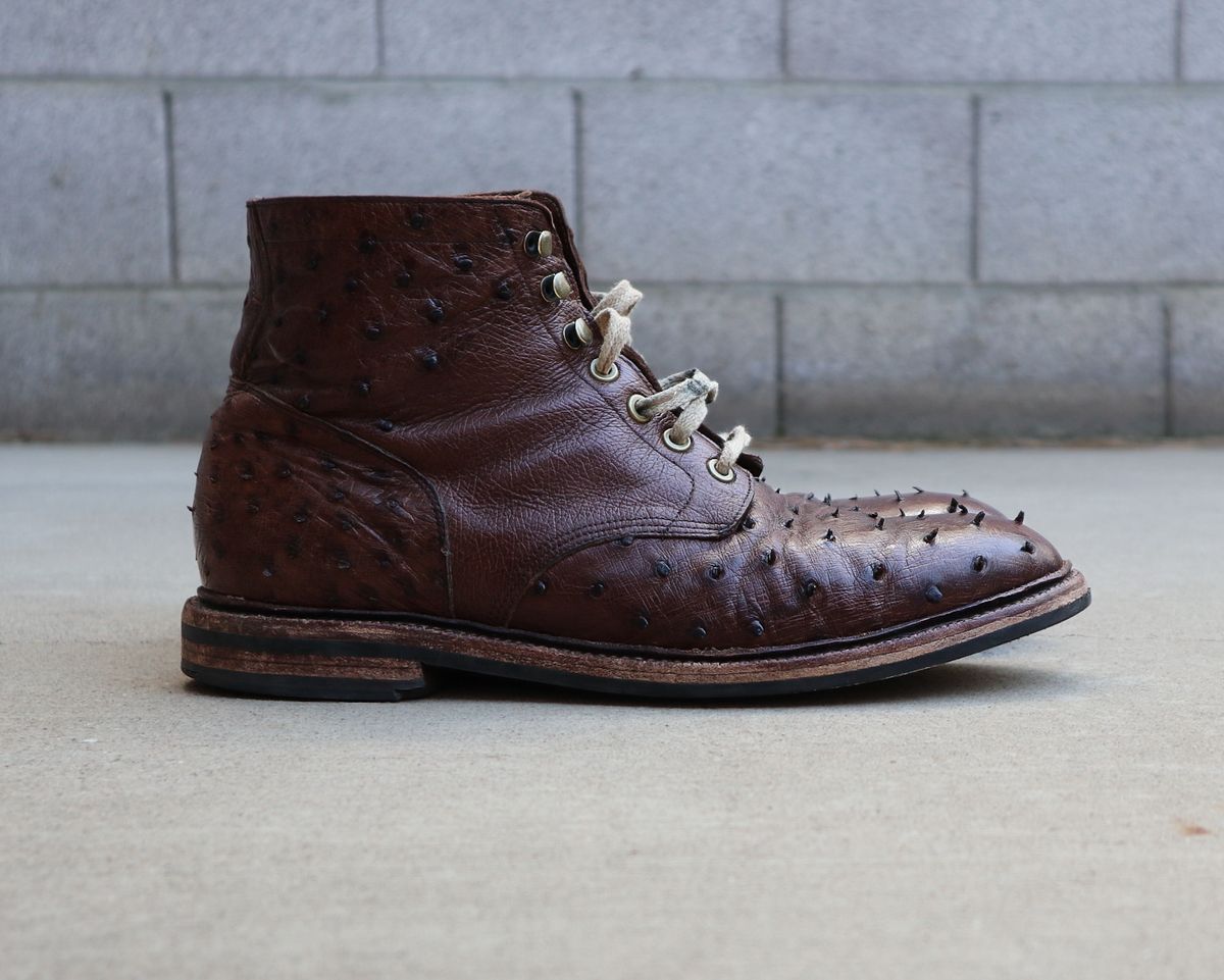 Photo by prospect_joe on March 1, 2024 of the Grant Stone Diesel Boot in Kango Tobacco Ostrich.