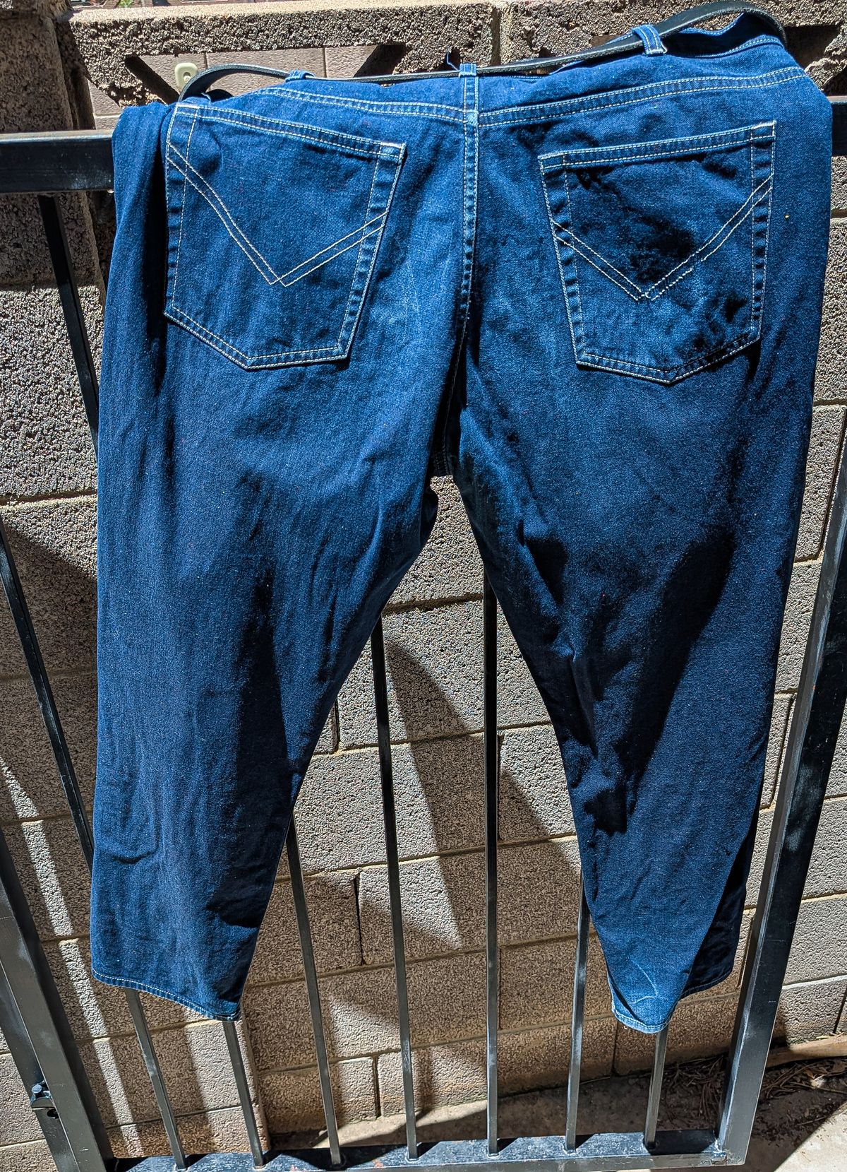 Photo by prospect_joe on June 14, 2025 of the Luxire Navy Multicolor Speckled Jeans in 14.5 Oz.