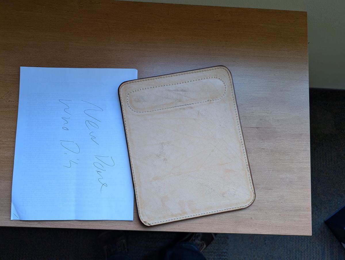 Photo by prospect_joe on October 1, 2025 of the Timber N Tan Padded Mouse Pad in Unknown Leather.
