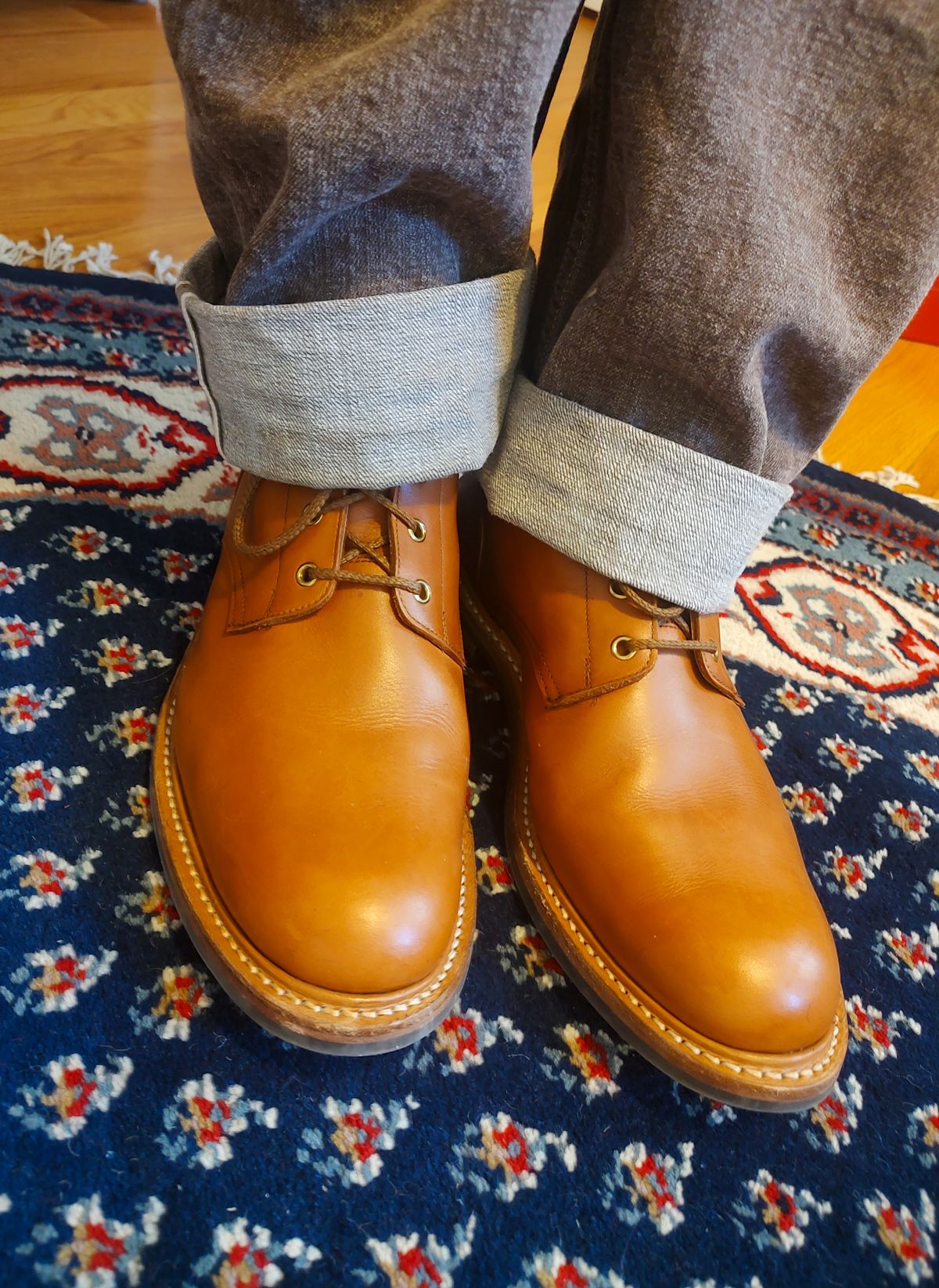 Photo by prospect_joe on September 30, 2024 of the Tricker's Bernwood in Gold MC Calf.