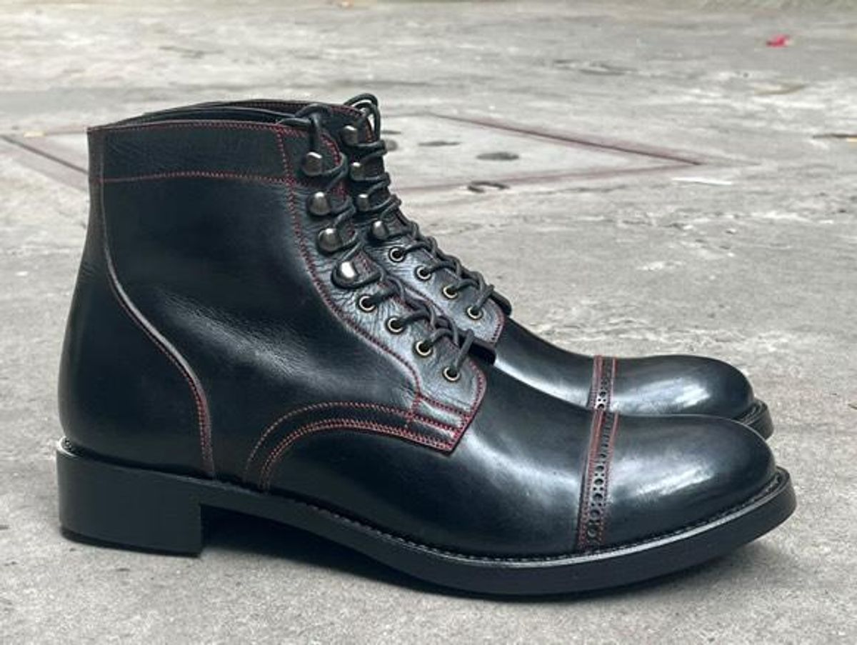Photo by prospect_joe on March 7, 2025 of the K.M.P.T Shoemaker Service Boot in Black Kangaroo.