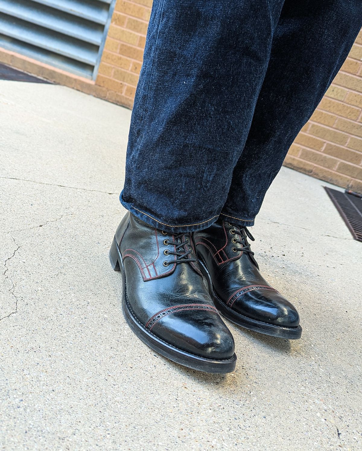 Photo by prospect_joe on April 12, 2025 of the K.M.P.T Shoemaker Service Boot in Black Kangaroo.