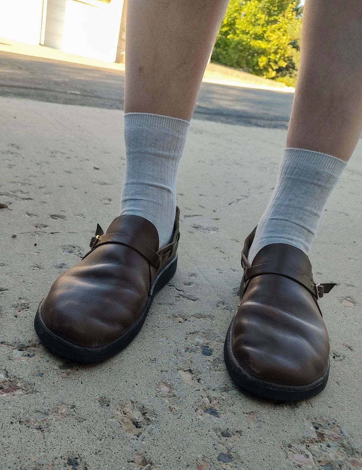 Photo by prospect_joe on September 6, 2024 of the Aurora Shoe Co. Middle English in Horween Olive Chromexcel.