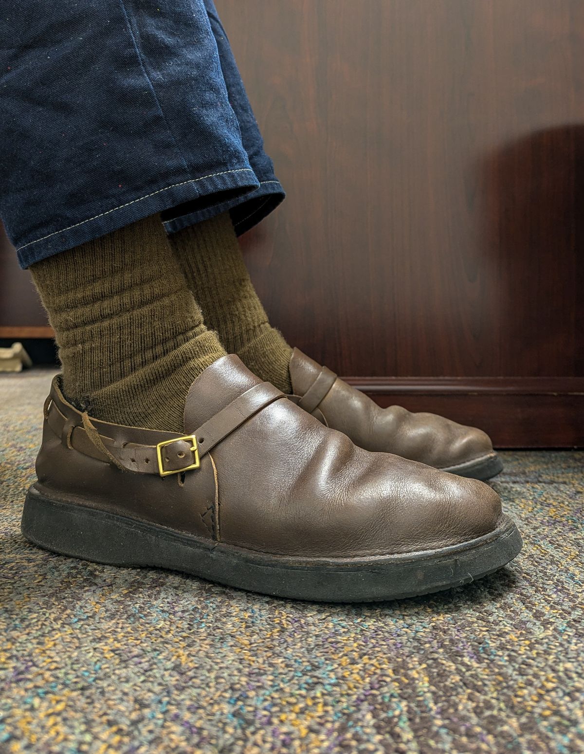 Photo by prospect_joe on December 14, 2024 of the Aurora Shoe Co. Middle English in Horween Olive Chromexcel.